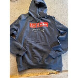 Little Debbie Hoodie Large Men's Heathered Blue